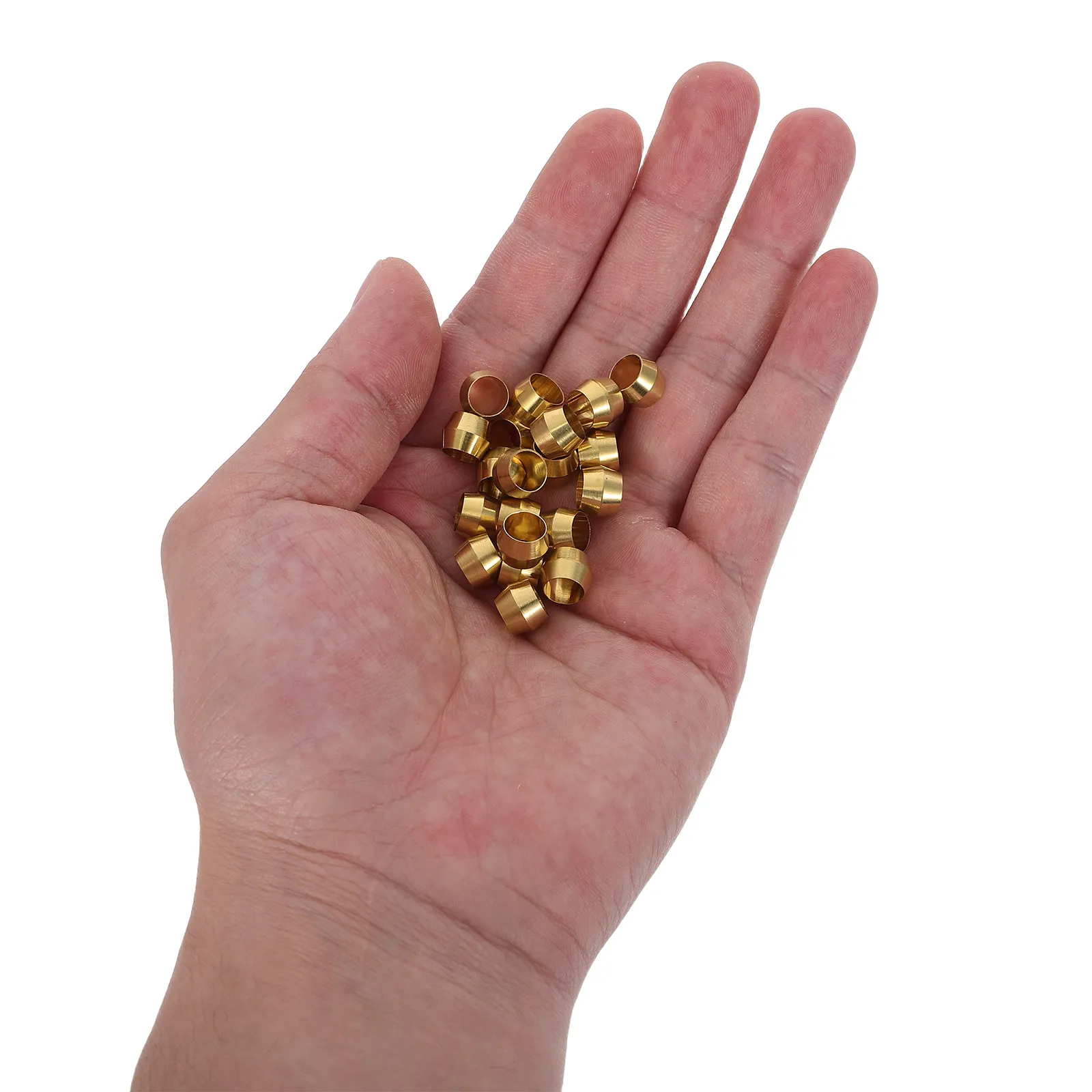 20Pcs Brass Tube Ferrules Olives Dual Taper Compression Fittings Secure Leakproof Copper Pipe Joint Air Line Hydraulic
