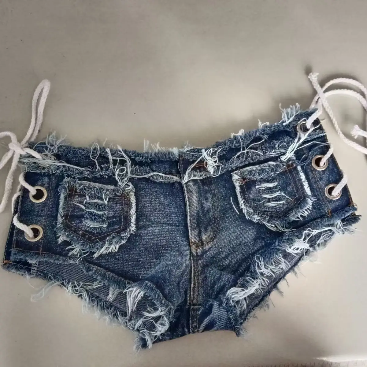 

American Retro Denim Shorts Women Summer Low Waist Stretch Tight Lace Hot Girls Hot Pants Tassel Fashion Casual Streetwear