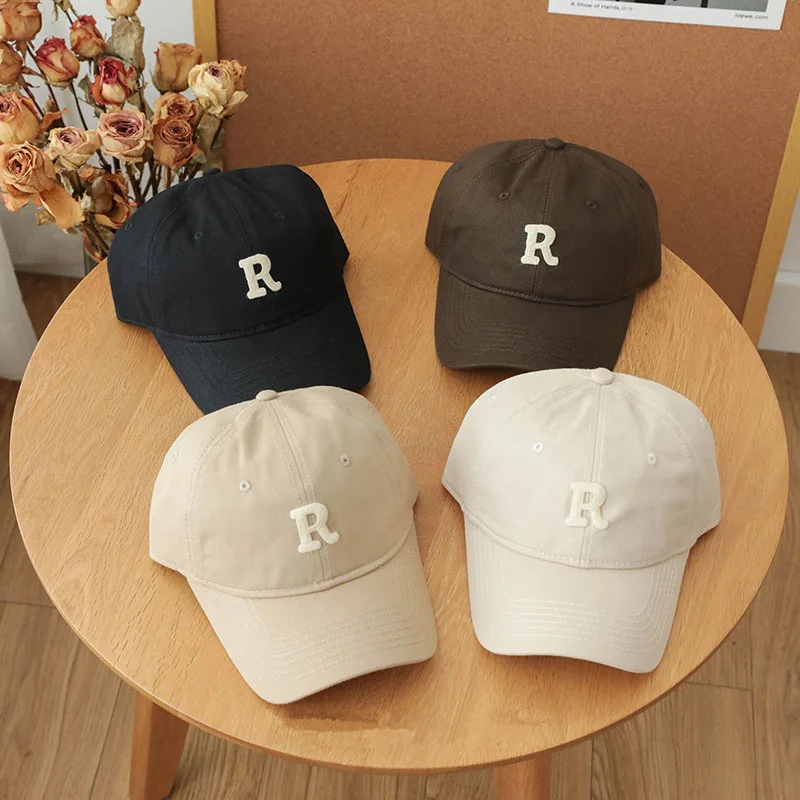 Unisex Big Size 62cm Cotton Casual Baseball Caps Solid Color Letter R Outdoor Riding Head Cap for Mens 4 Season Wear Hat Male