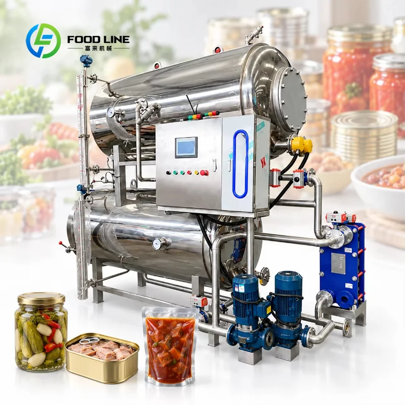 Custom Made Water Immersion Double Layer Retort Canned Tuna Fish Sterilization Machine Autoclave for Can Food
