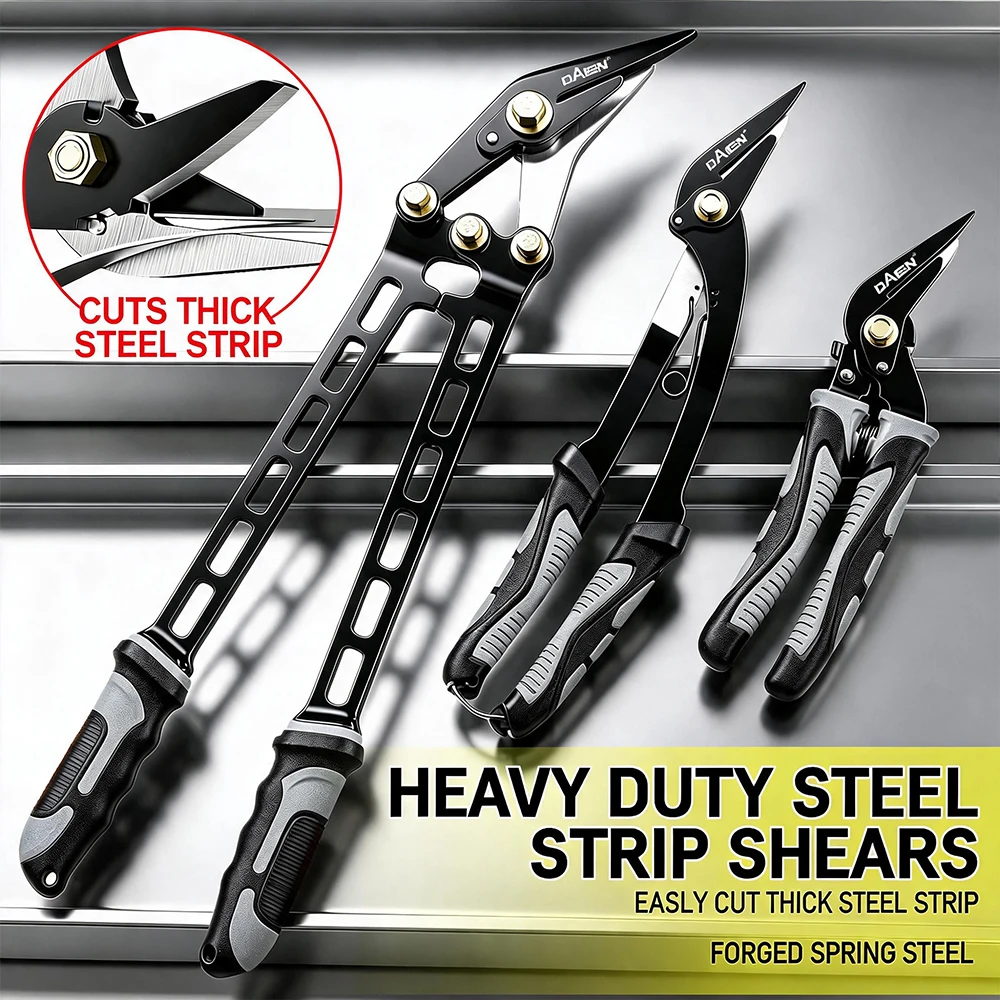 Heavy Duty Aviation Snips Multifunctional Metal Shears Labor Saving Tin Snips For Iron Sheet Steel Strip Cutting 9/12/18 Inch