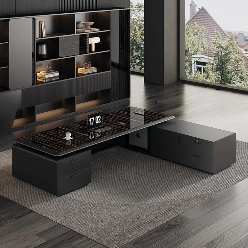 High-end boss office desk simple modern Interior light luxury leadership desk Sedentary Ergonomic mesa para estudiar Furniture