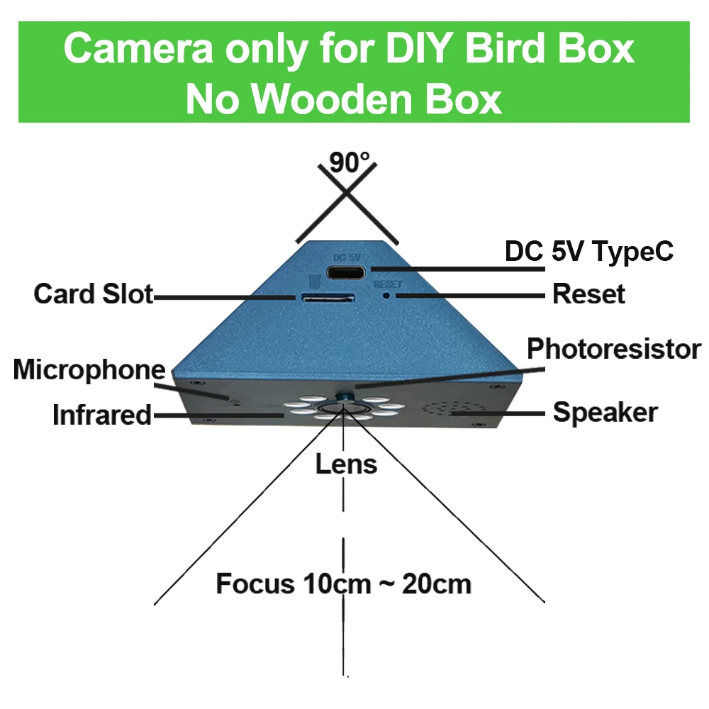 Tuya Smart Life WiFi HD Camera voor Vogelhuis, Draadloze APP Afstandsbediening, Live View, Nachtzicht, Plug-in Voeding, Eenvoudige Installatie, DIY Cadeau - afbeelding 2