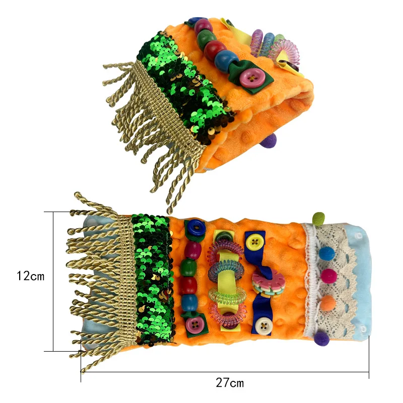 Elder Dementia Sensory Toy Fidget Blanket Pressure Anxiety Relief Plush Sensory Mat Arm Pillowcase Decompress Touch Sensory Mat