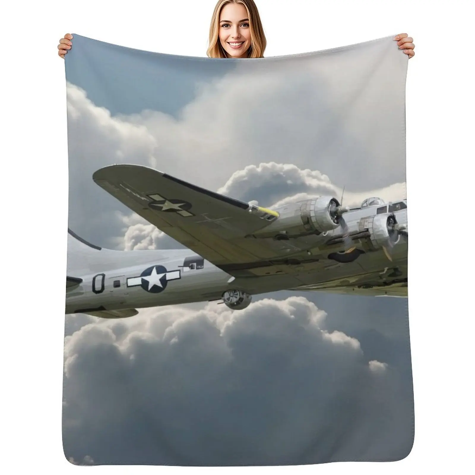 

Плед B-17 Flying Fortress, теплый плюшевый пушистый плед для гостиной