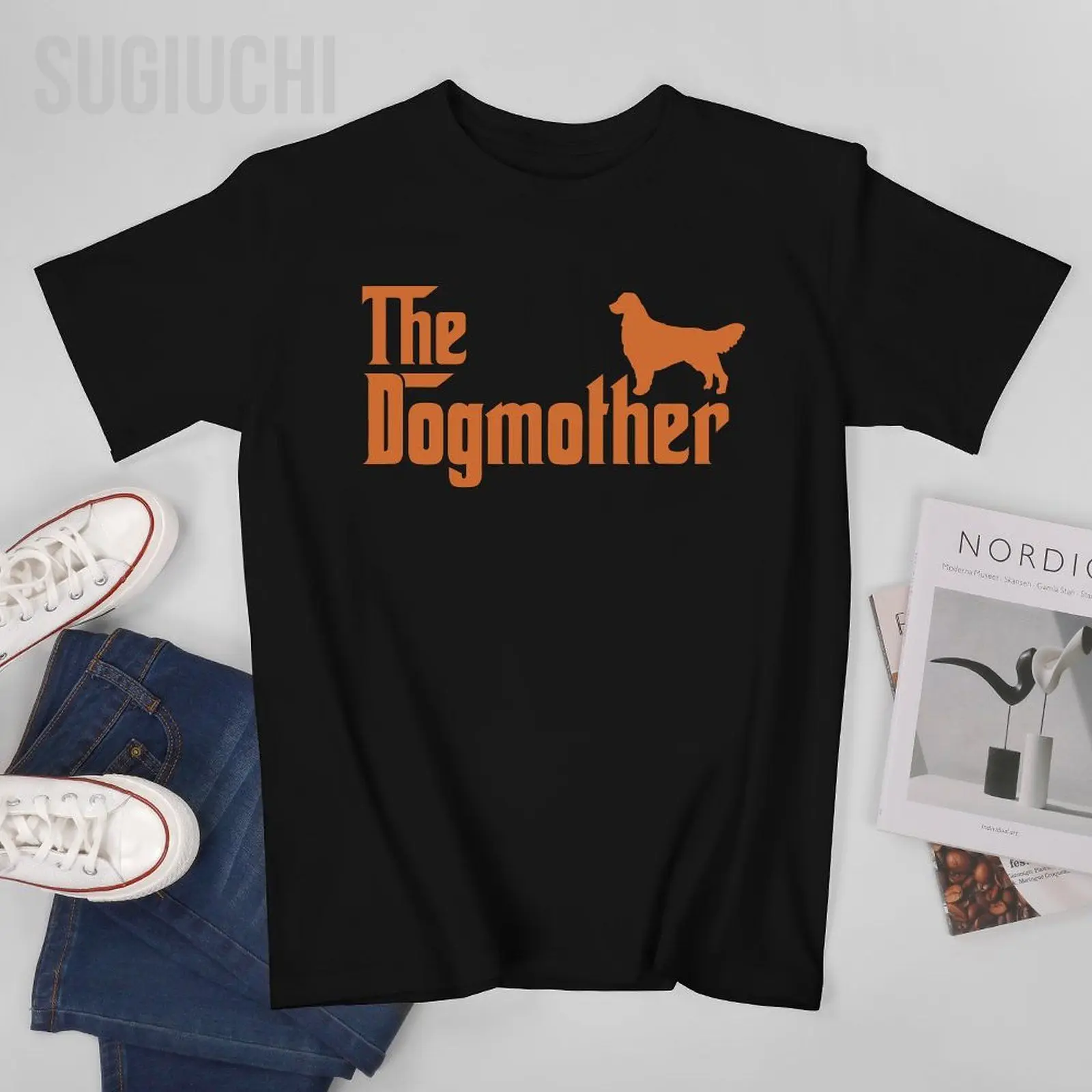 Unisex Men The Dog Mother Golden Retriever Dog Tshirt Tees T Shirts Women Boys 100% Cotton T-Shirt