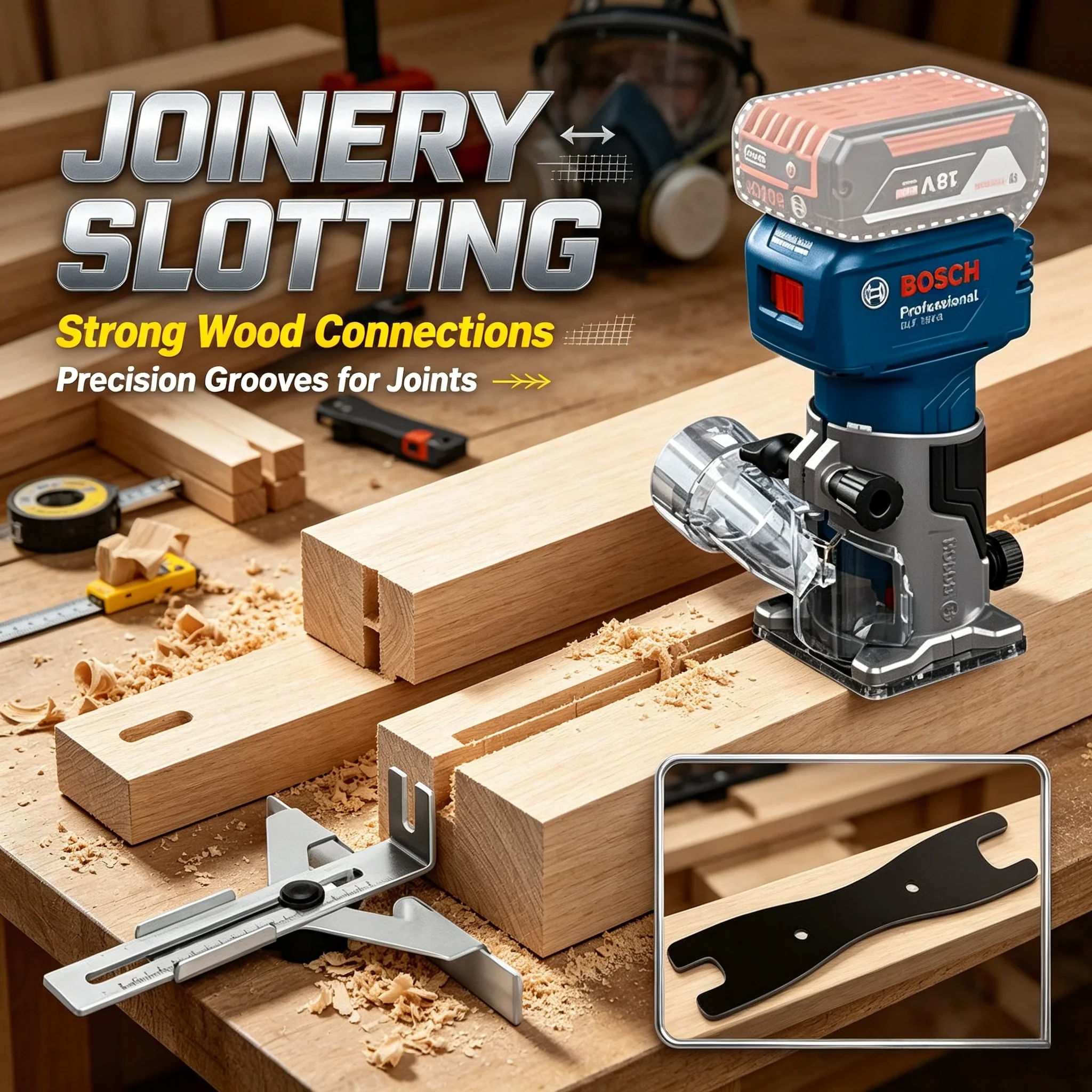 Bosch GLF18V-8 18V Brushless Cordless Wood Edge Trimmer, Precise Edge Milling For Furniture Processing, Bare Tool Only