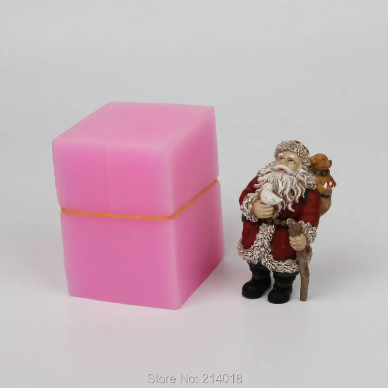 PRZY Santa Claus Father Candle Mold Handmade Soap Silicone Mould Silica Gel New New Years Year 3D Peace Dove Christmas 001