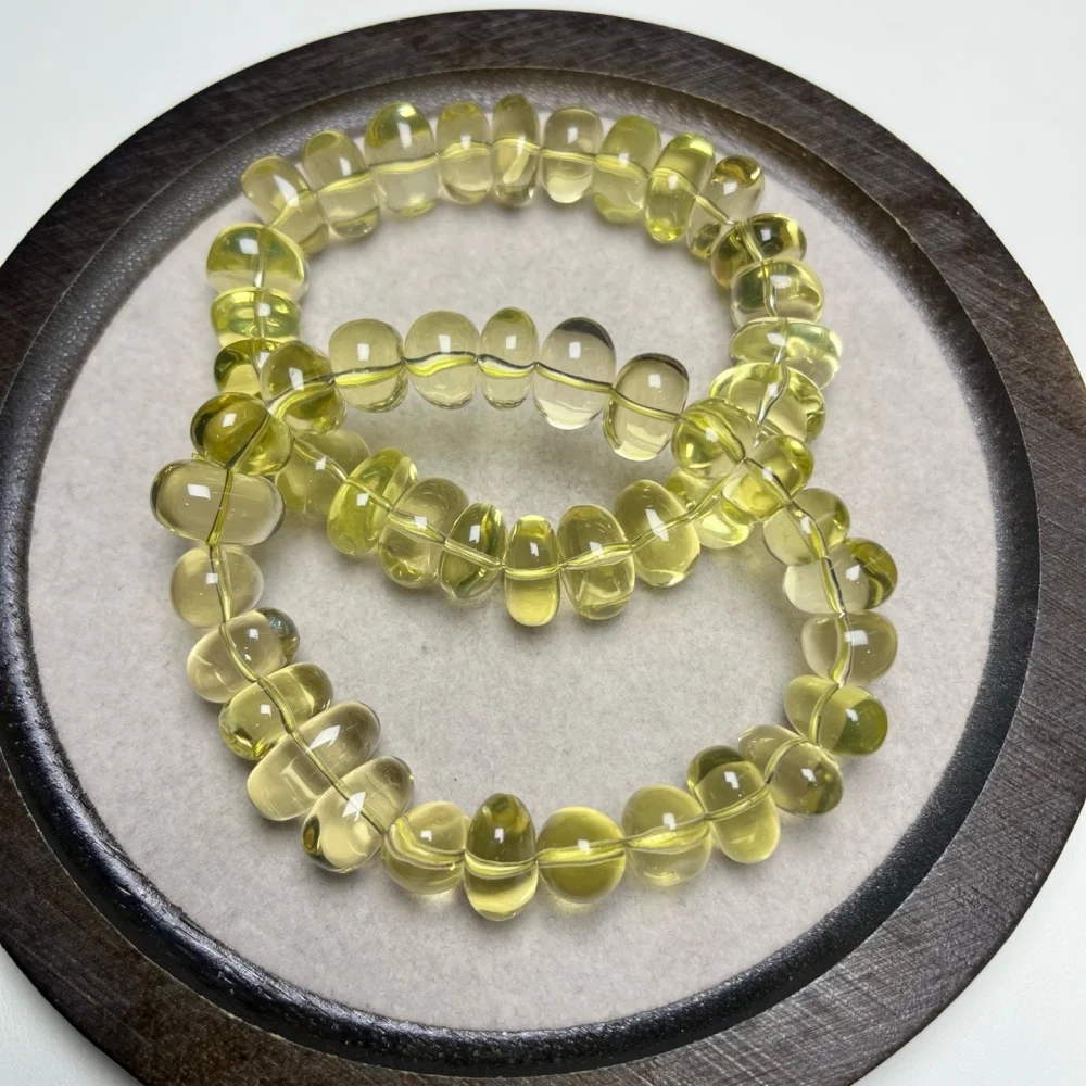 

Natural Lemon Citrine Facet Bead Bracelet Healing Crystal Charm Bracelets for Women Energy Jewelry Gift 1PCS