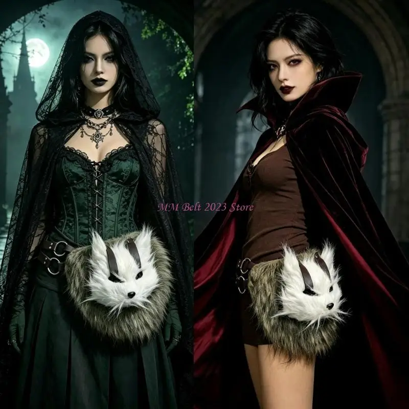 49ME Gothic Costume Waist Belt for Cosplayers with Prominent Front Accent and Tool-Free Adjustment for Halloween Outfits