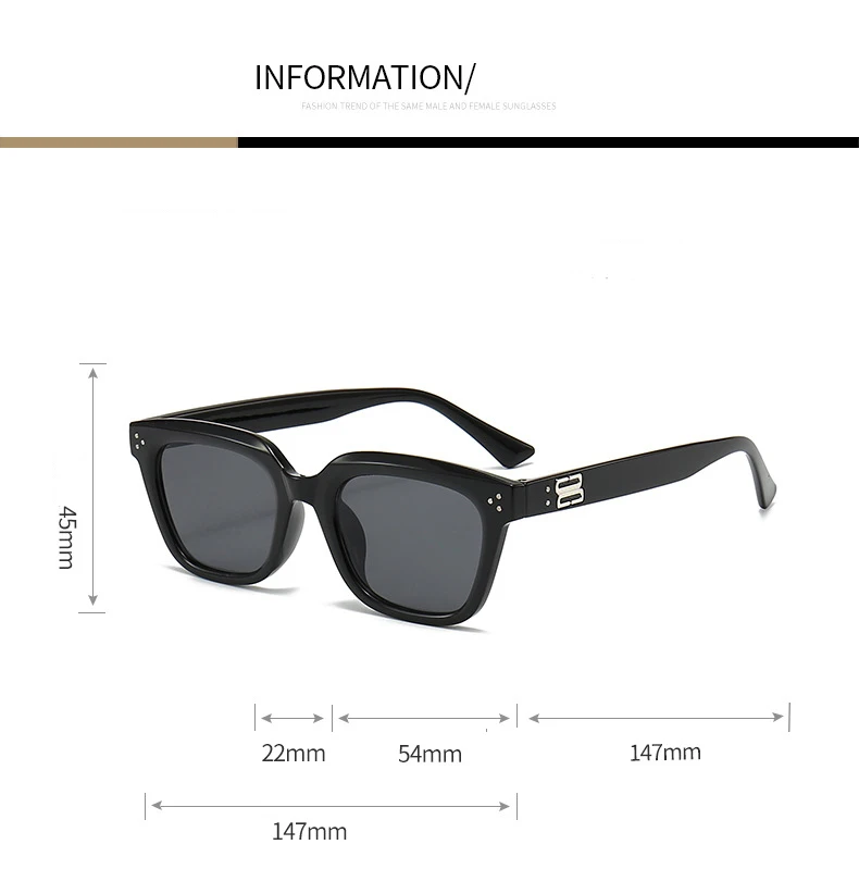 Retro Quadratische Sonnenbrille Frauen Mode Marke Designer Weibliche Shades UV400 Männer Trend Nieten Punk Sonnenbrille – Detail 2
