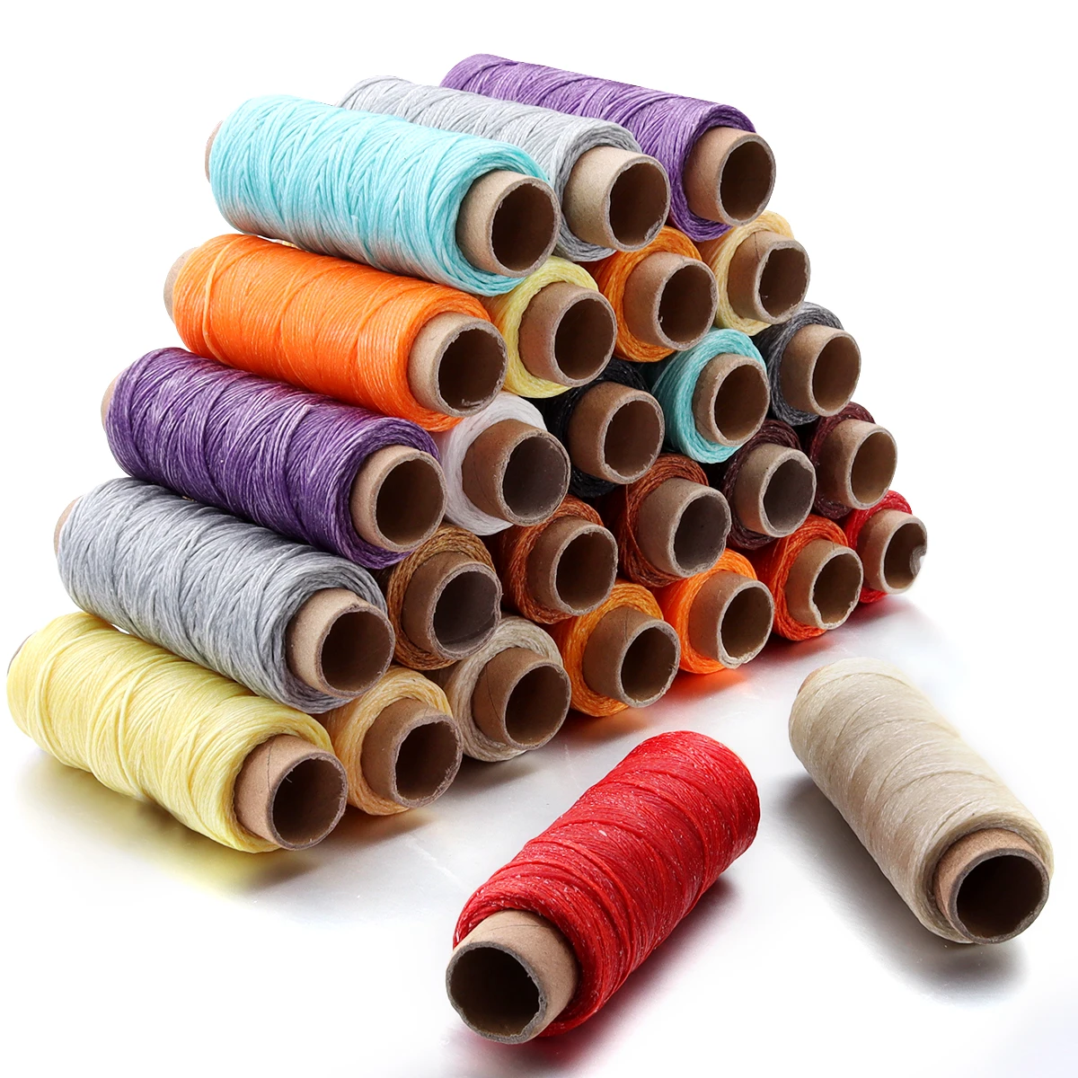 50yards/roll 150D 1mm Thickness Flat Waxed Thread Colorful Waxed Cord Hand Stitching Thread String Sewing Line For Leathercraft