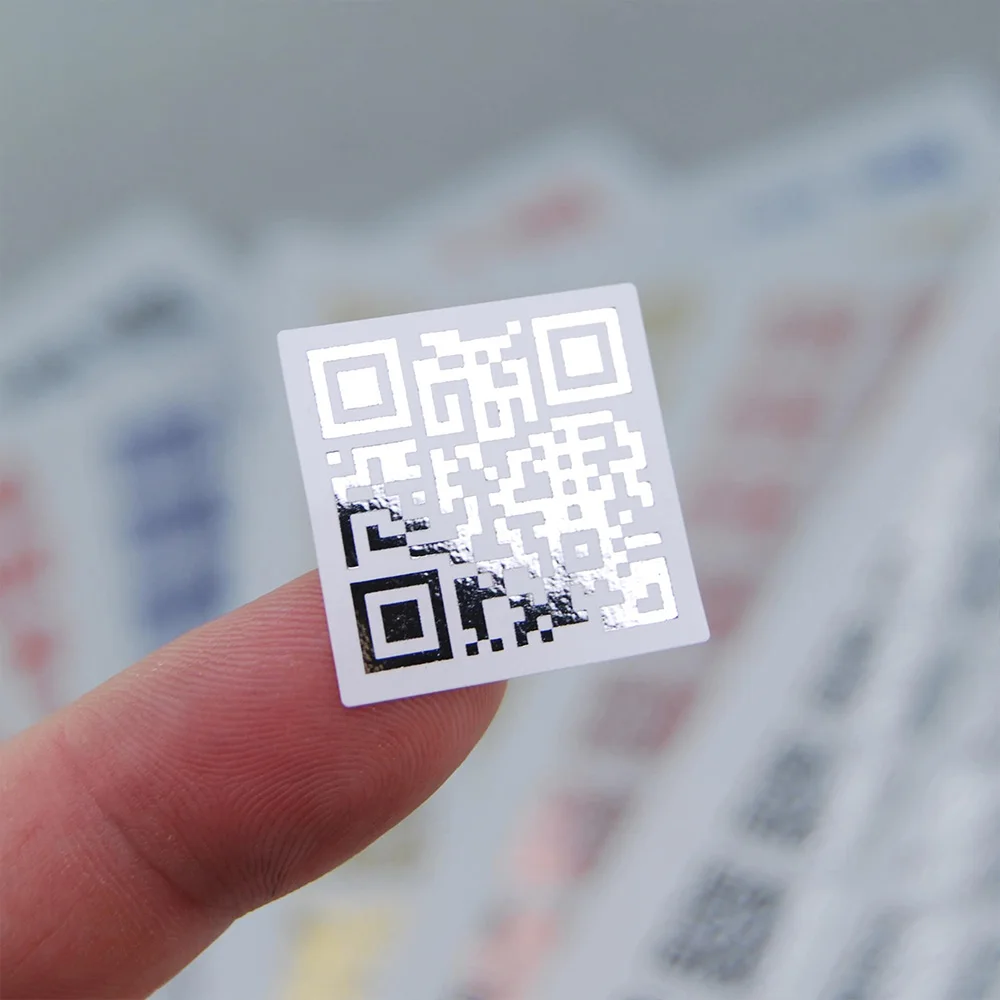 50pcs Personalized QR Code Gold Foil Sticker QR Code Stickers for Business Wedding Party Gift Tag Label Photo Upload event decor