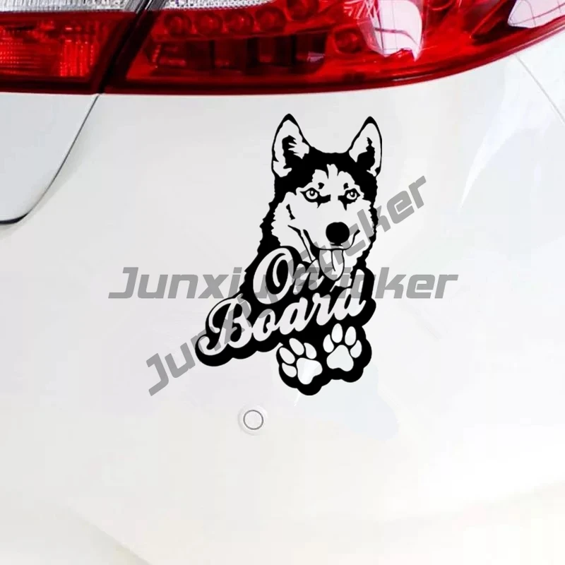 

Husky on Board Funny Car Sticker Vinyl Decal Waterproof Personality Decoration for Bumper Rear Window