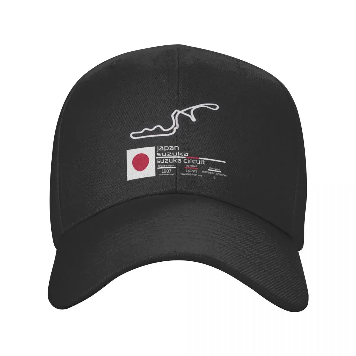 Suzuka Circuit F1 Records Baseball Cap Beach Outing Big Size Hat Custom Cap black For Girls Men's image 2
