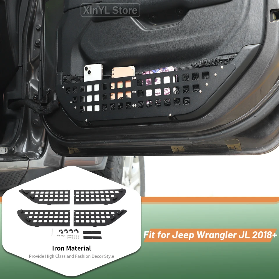

Car Front Door Storage Box Rack for Jeep Wrangler JL Fit JT Gladiator 2018 2019 2020 2021 2022 2023 Up Accessories