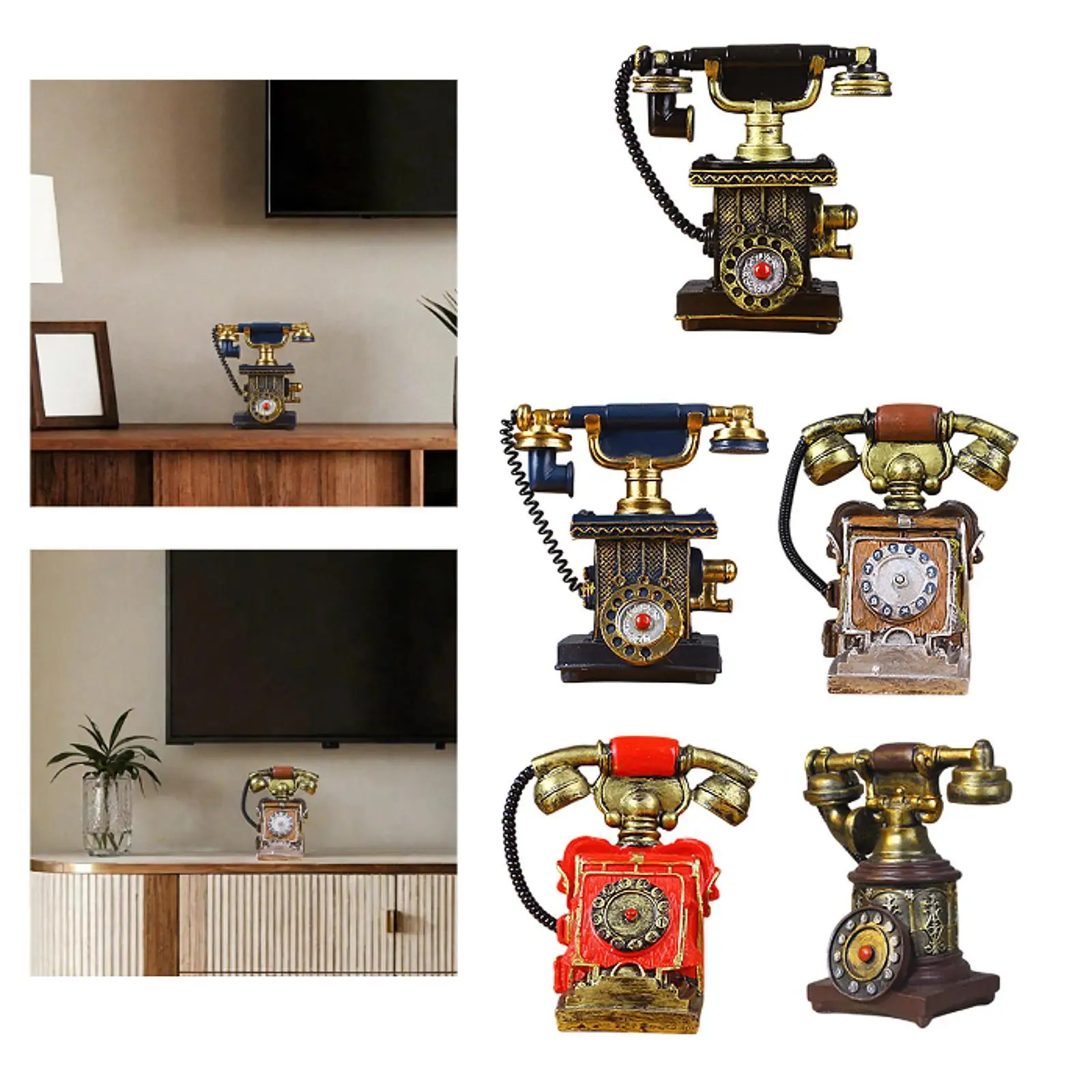 الهاتف نموذج سطح المكتب تمثال زخرفة حبالي مكتب الهاتف الفنان تمثال الإبداعية الراتنج جدار ديكور تمثال لديكور متجر المكتب