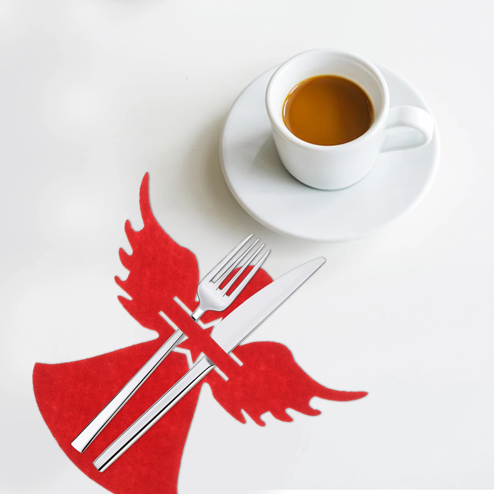 

4Pcs Xmas Angel Cutlery Bags Tableware Covers Christmas Party Silverware Holders Dining Decoration Party Utensil Holder