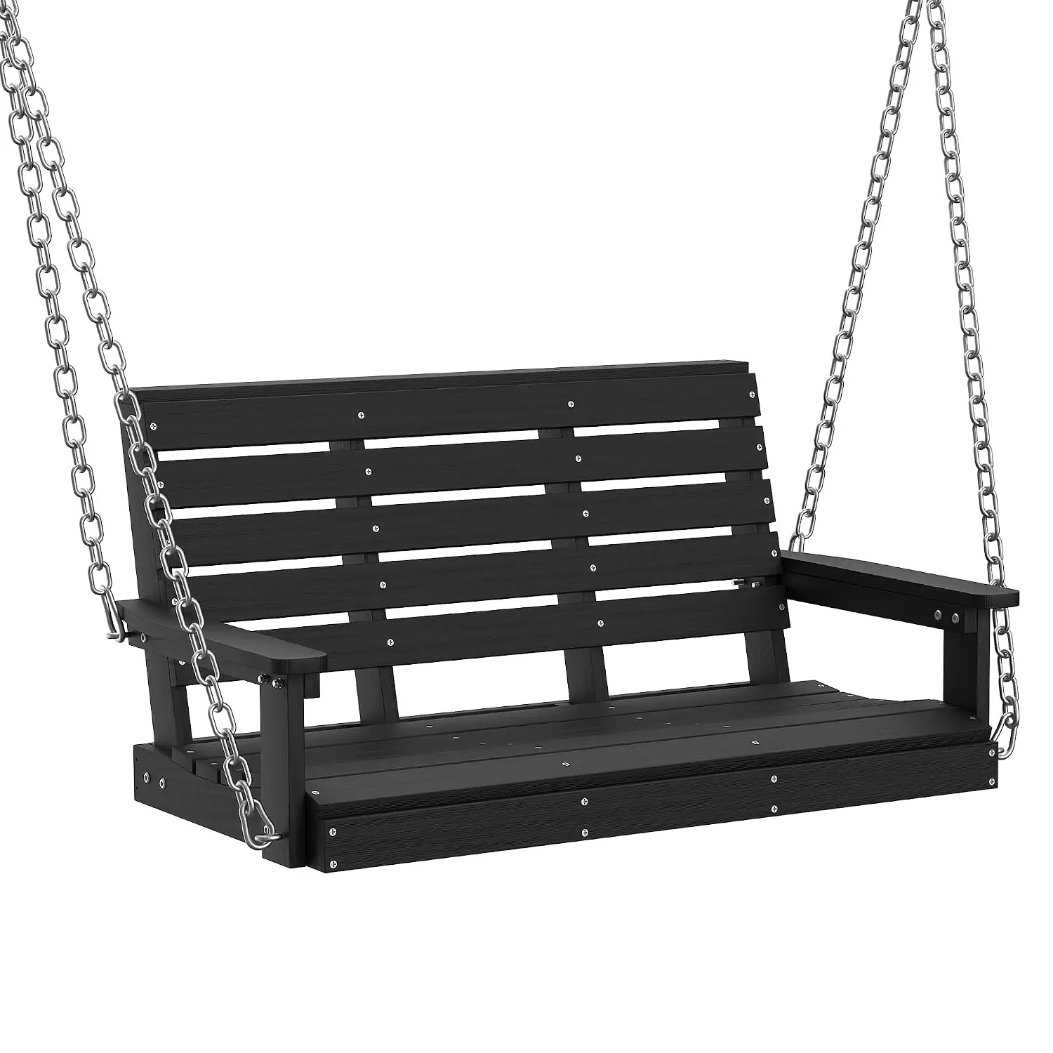 2-Seat Hanging Porch Swing 660 LBS Outdoor Patio Chair Black, Customized