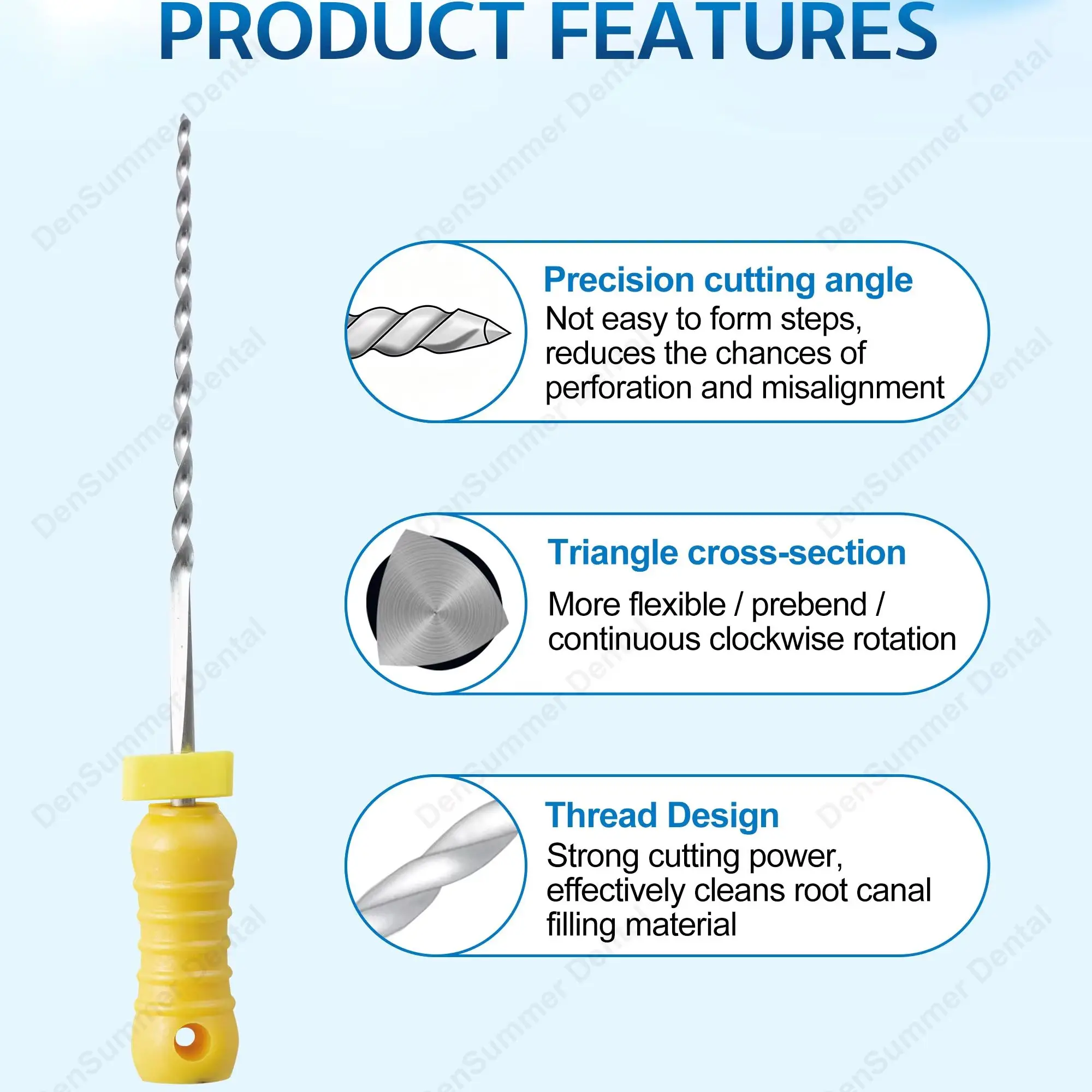 3 Boxes DenSummer Dentistry Cleaning Instrument Endodontic File Nickel-titanium REAMER Files 21/25mm Hand Use Root Canal File