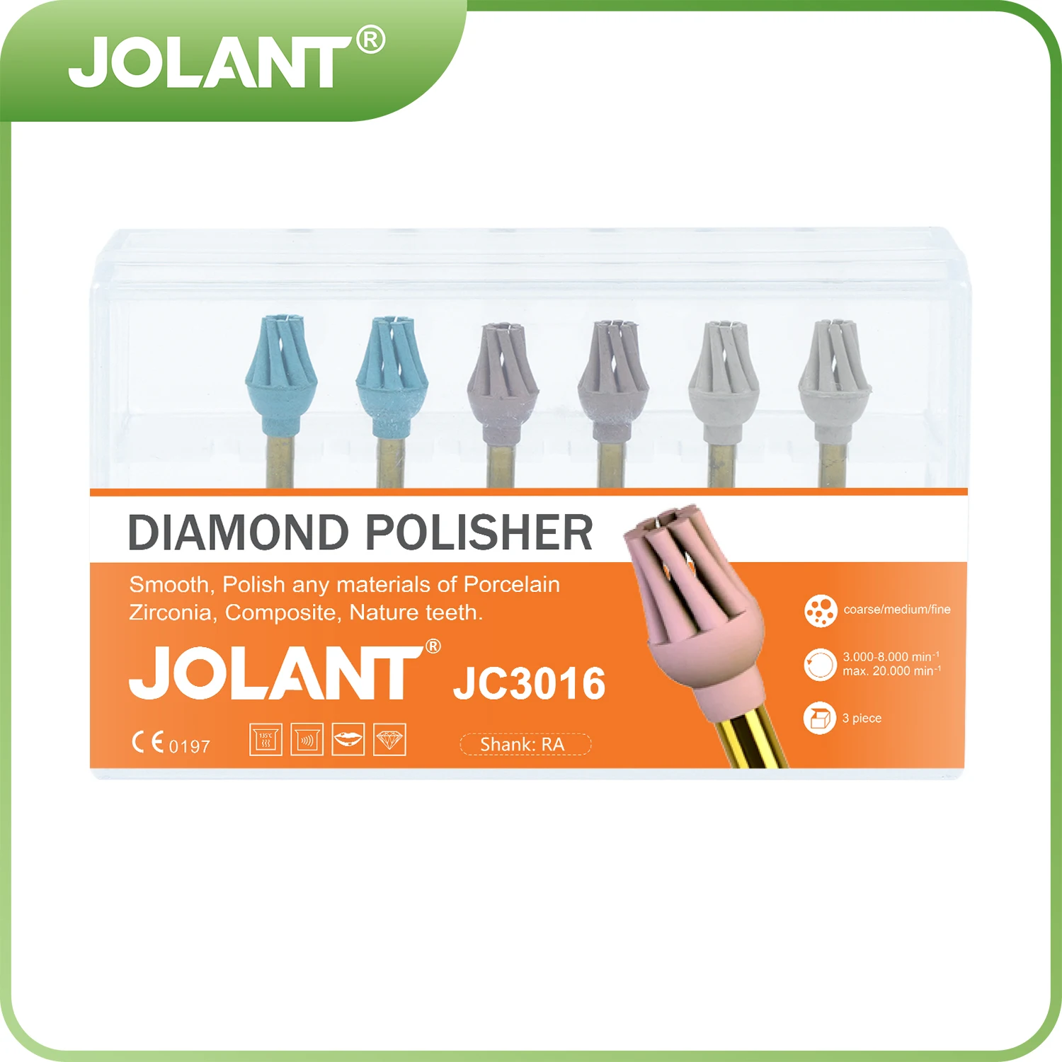 

JOLANT 6pcs/Box Dental Rubber Polisher Composite Resin Polishing Diamond System Polish Wheel Spiral Flex Brush Dentist Tools