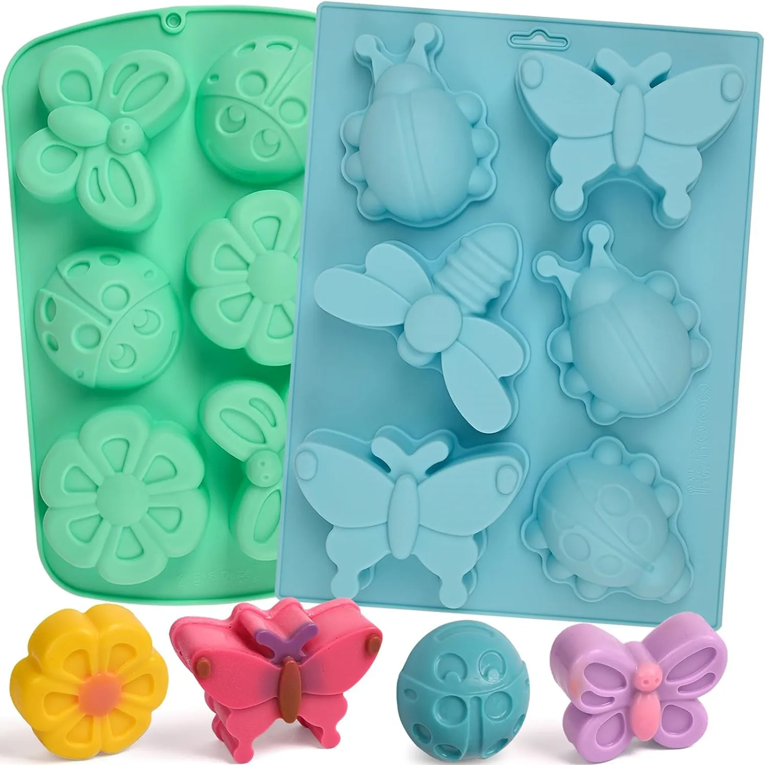 Insect Silicone Molds Soap Dragonfly Butterfly Ladybug Shape Mould for Soap Making DIY Baking Lotion Bars Chocolate Candy Muffin