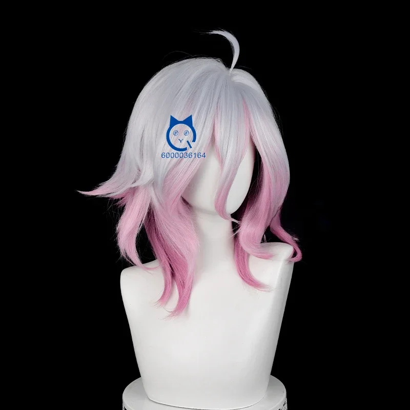 Game LOL Briar Cosplay 42cm Long Silver Mixed Grey Pink Gradient Wig League off Legends Heat Resistant Synthetic Hair Anime Expo