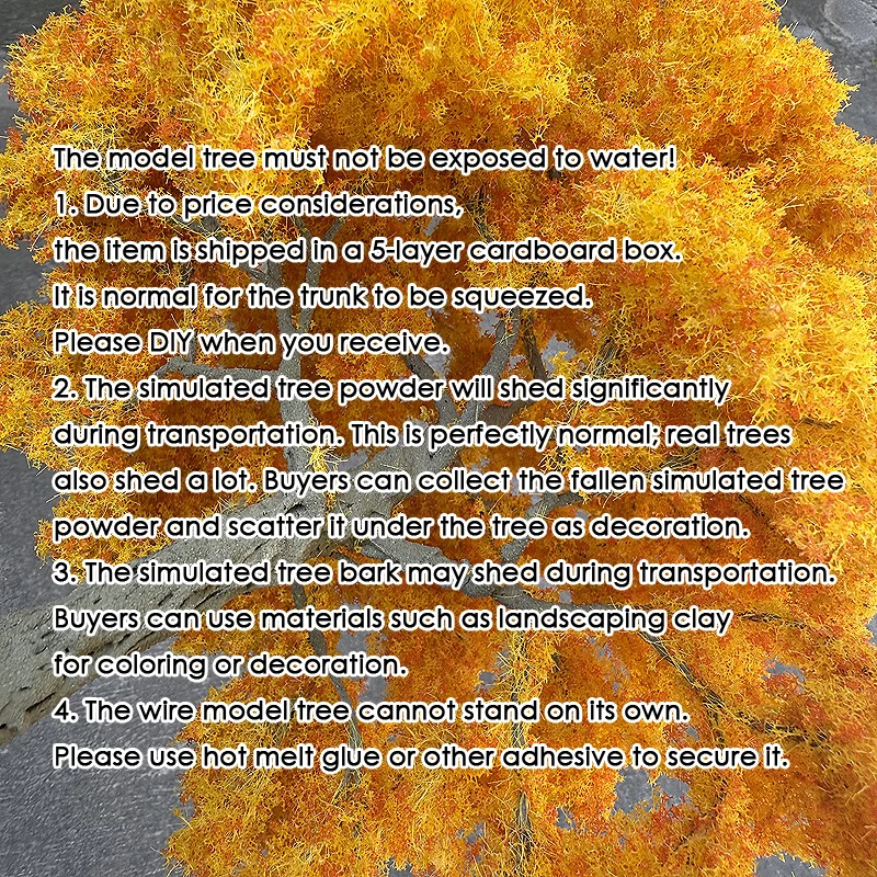 25/40 cm Paesaggio in miniatura Filo Albero Modello Boutique Giallo Arancione Modello Albero Decorazione della casa delle bambole Scala G Treno Ferrovia Layout