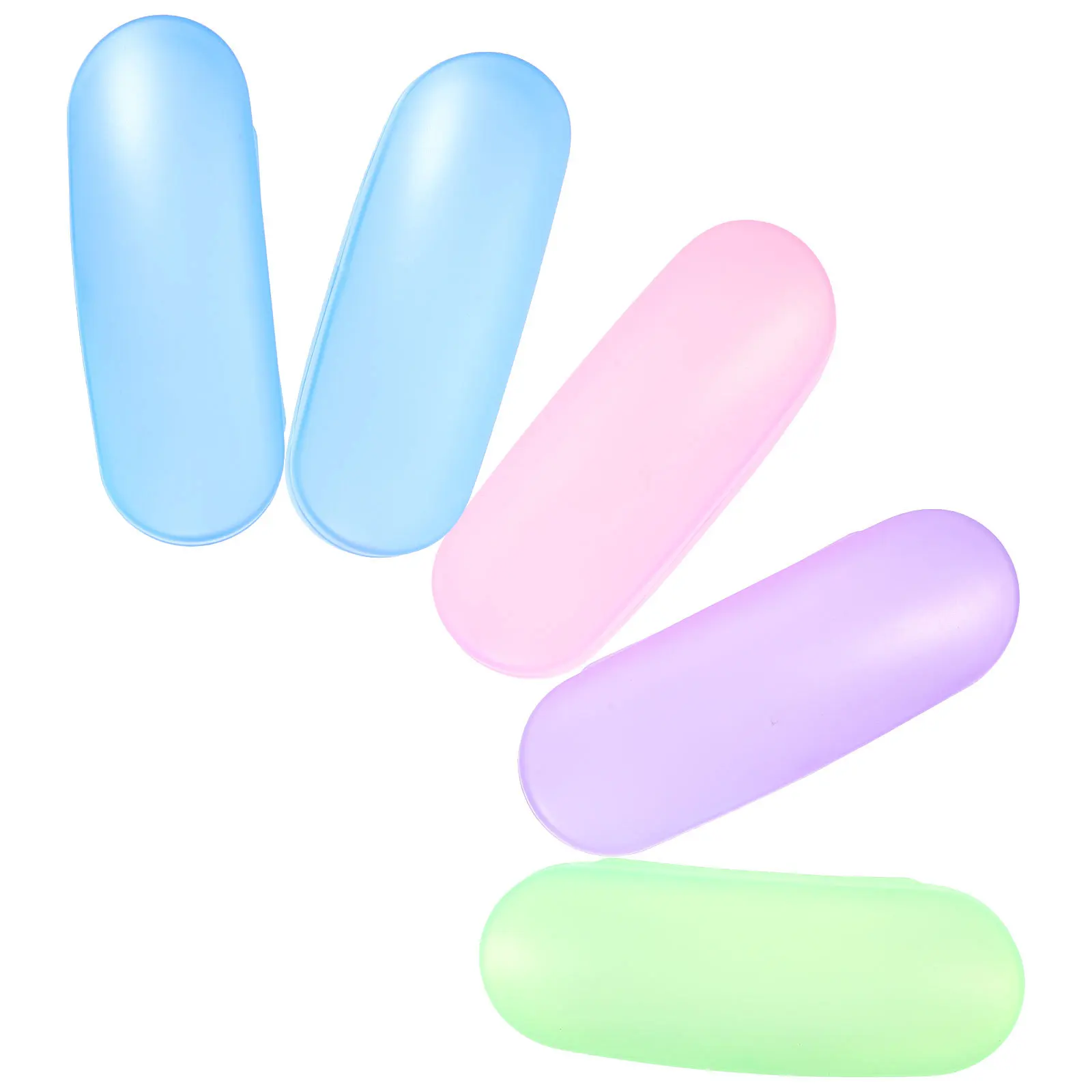 

5Pcs Glasses Case Transparent Plastic Eyeglass Box Portable Durable Eyewear Protector for Travel Mixed Colors Glasses Case