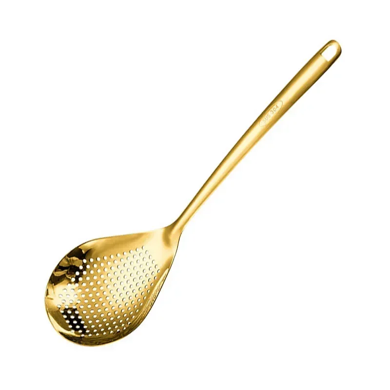 Stainless Steel Kitchen Tableware Golden Hot Pot Colander BBQ Grilling Tongs Serving Dinnerware For Buffet Home Cooking Utensils