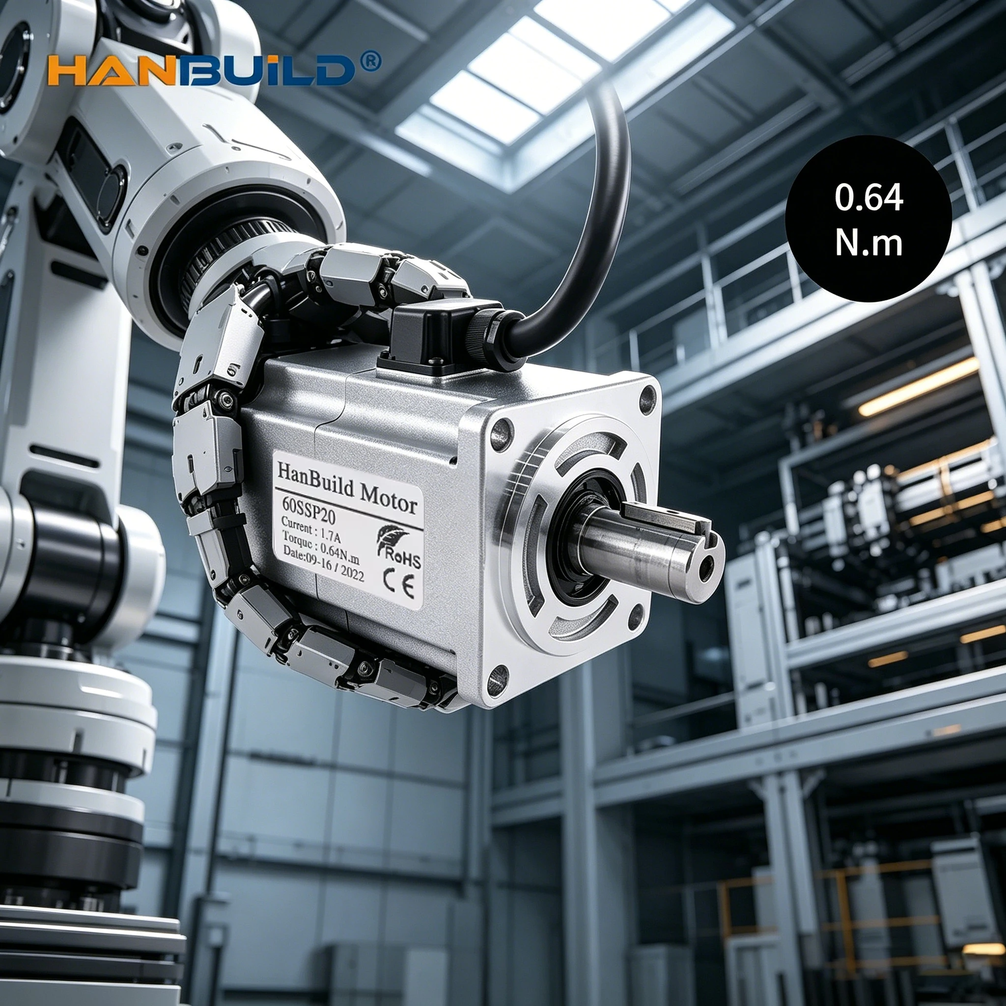 0.2kw Servo Motor With Brake 1.5A 0.64N.m 60SSP20+ASD240 Servo Driver+3M Cable CNC Mechanical 200W Servo Motor drive Kit