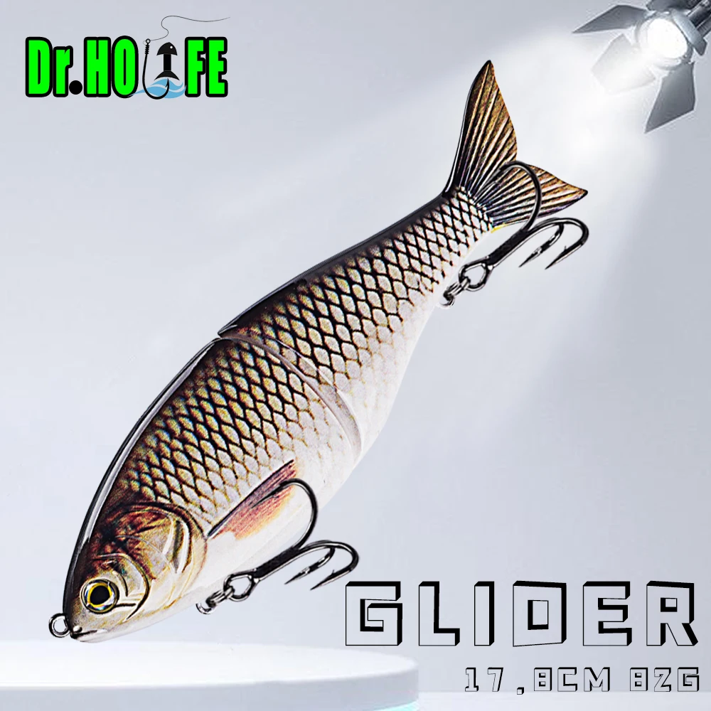 

Dr.Holife 1PCS Big Game Glider Bait 17.8CM 82G Artificial Hard Bait Slider Bait Glidebait Sinking Silent Swimbait Tackle