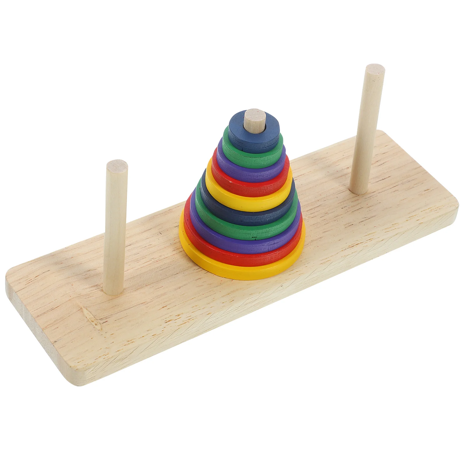 1 set colorato in legno Hanoi Tower cervello puzzle gioco intellettuale rilassamento sfida fai da te divertimento in famiglia puzzle logico