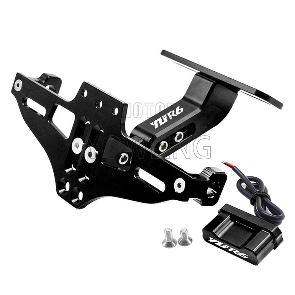 Motorcycle Adjustable Angle License Number Plate Frame Holder Bracket For Yamaha YZF R6 1999 2000 2001 2002 2003 2004 2005 2006
