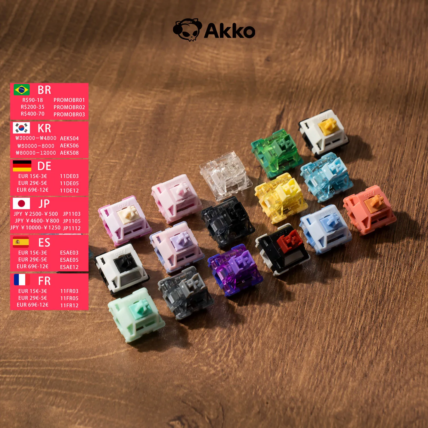 Akko V3 Pro Switches Taktiler/Linearschalter für mechanische Tastatur, 45-teiliges Paket, austauschbarer Outemu Gateron Cherry MX-Schlüsselschalter