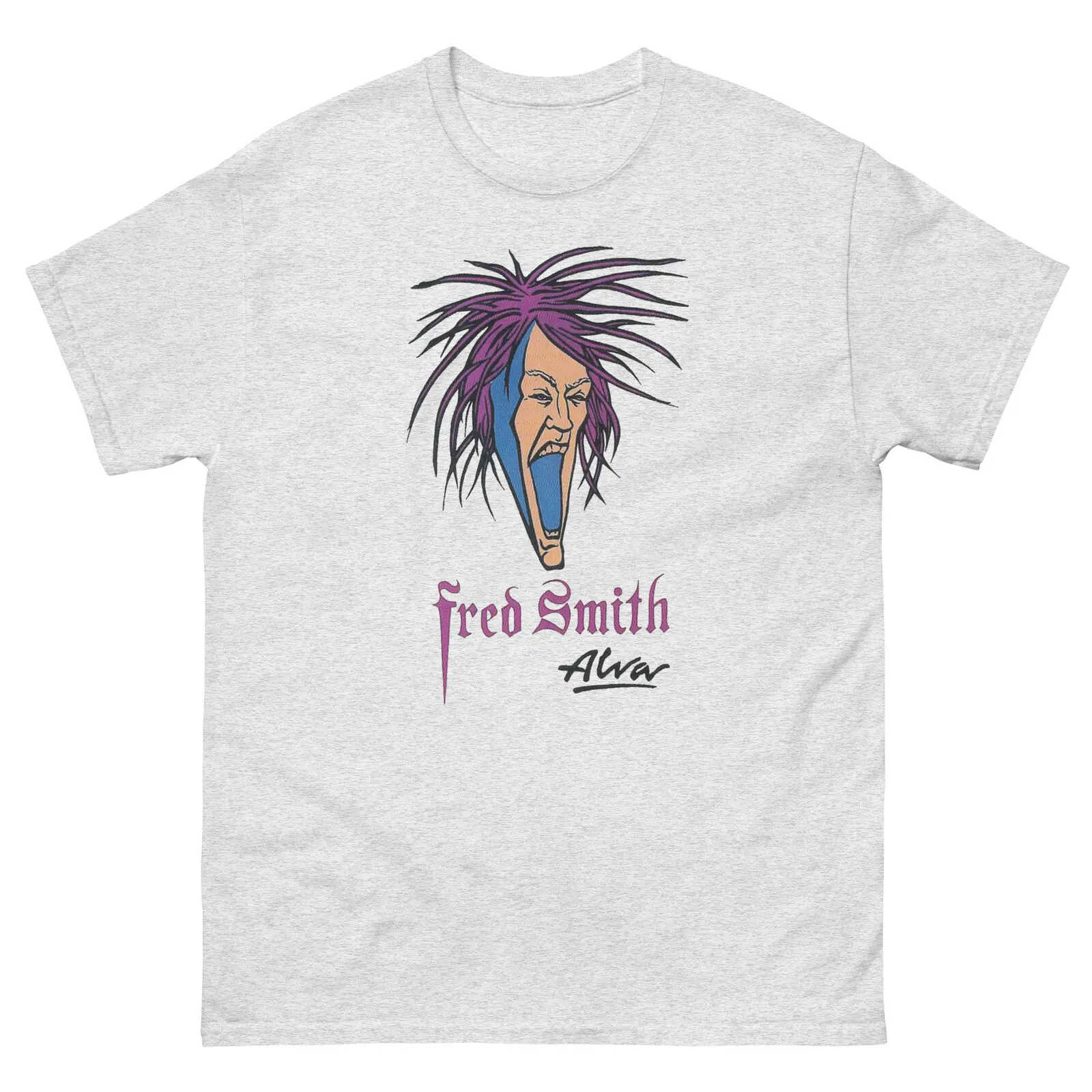 Fred smith alvaスケートボードTシャツ、レトロなグラフィックデザイン