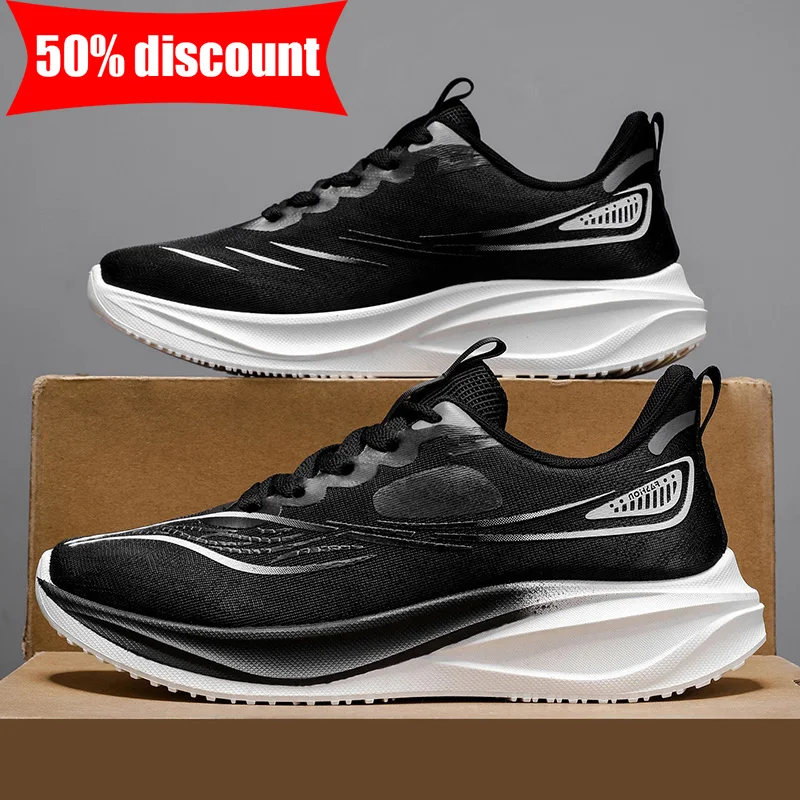 Men's Breathable Mesh Running Shoes, Lightweight, Soft Sole, Lace-up, For Outdoor Sports And Tennis_voghion.com