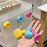 3pcs Creative Colorful Screw Hook Cute Cartoon Self-adhesive Hooks For Wall Door Non Punching Hook Clothes Bag Storage Organizer