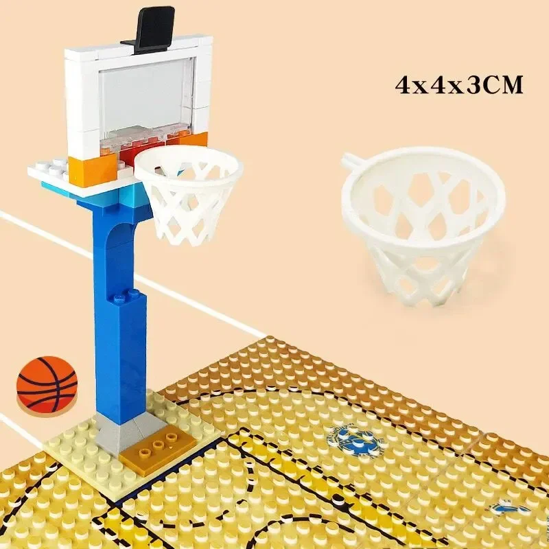 Football Players Figures Basketball Court Building Blocks DIY Table Football Board Game Building Blocks Boys Toys for Kids