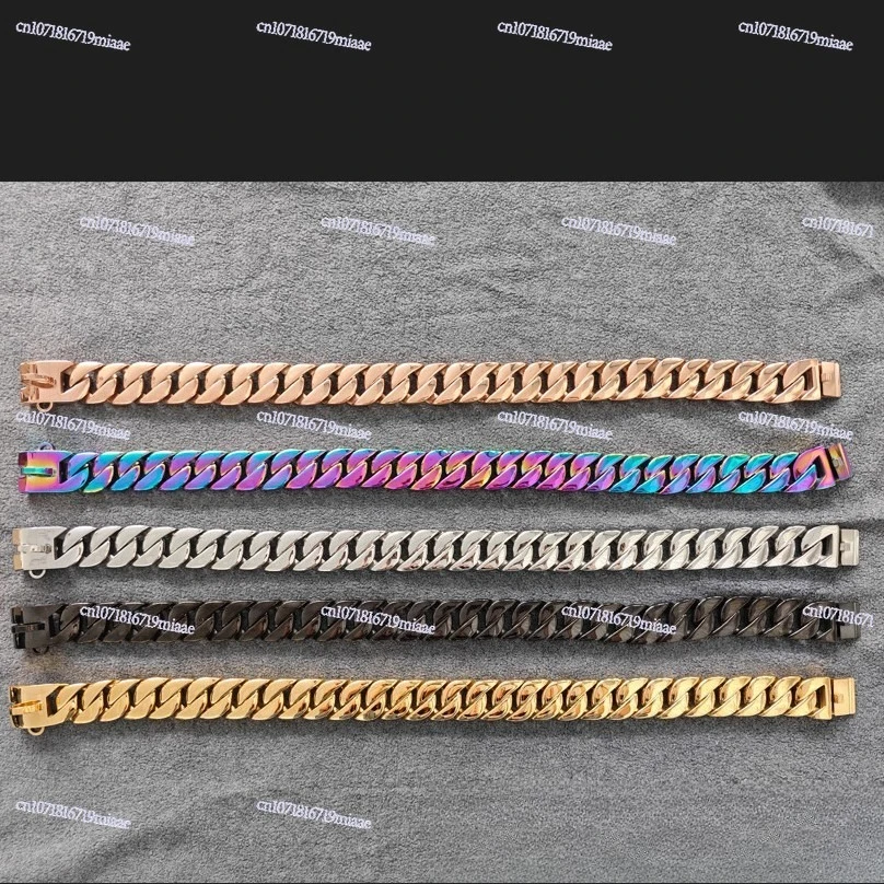 Stainless Steel Cast Gold Dog Collar 32mm Bold Chain Bully Fighting Large Titanium Steel Collar