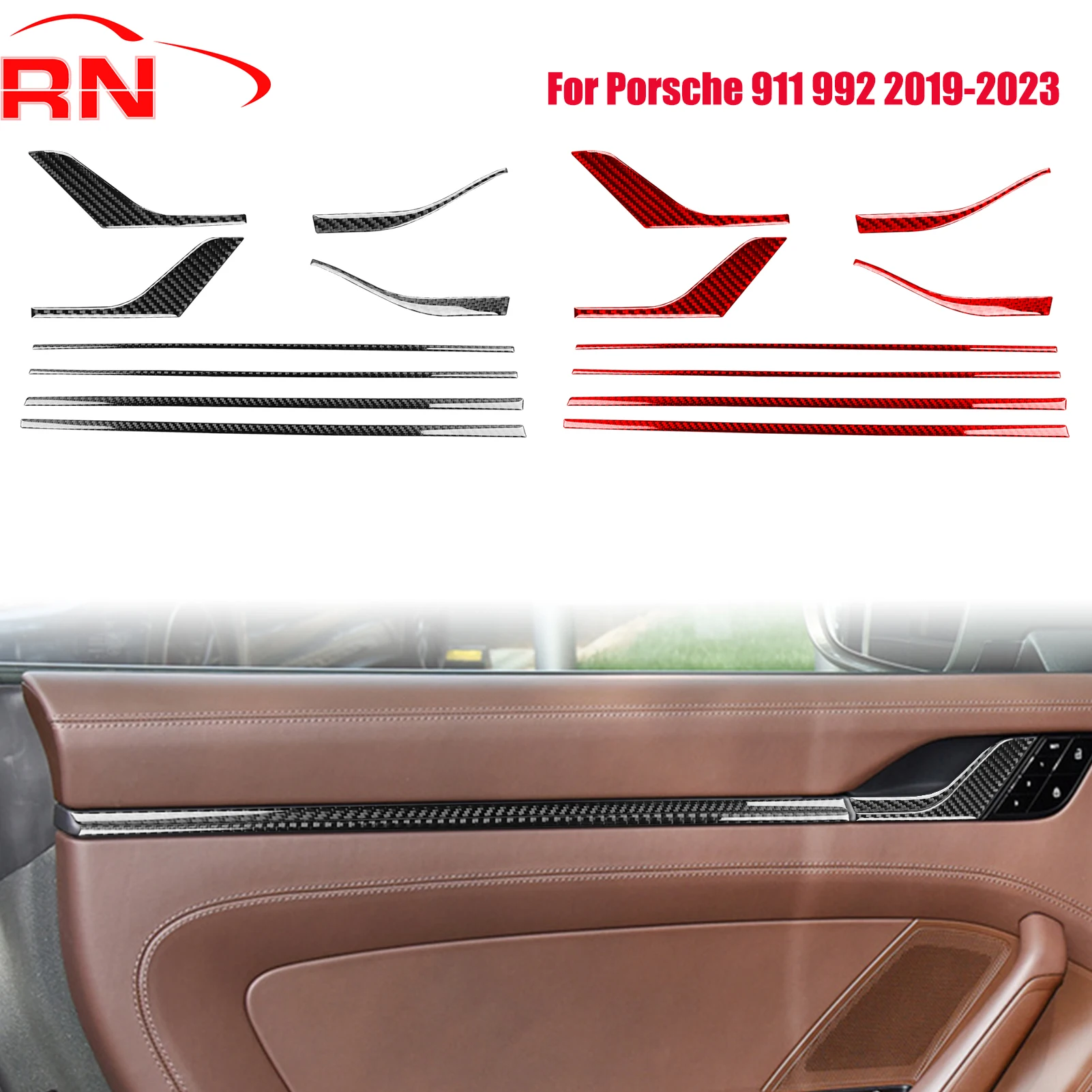 

Для Porsche 911 992 2019-2023 ремонт из кованого углеродного волокна автомобильная внутренняя дверная ручка отделка внутренняя декоративная наклейка для фортепиано