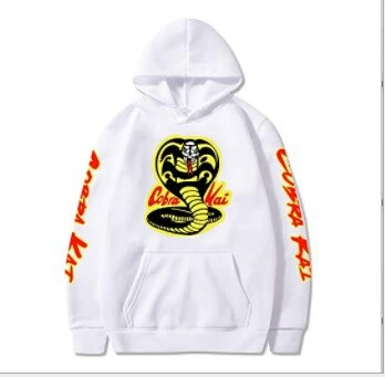 Sweat à capuche noir COBRA KAI pour hommes et femmes, sweats à capuche Hip Hop, pulls populaires décontractés, PVD, Harajuku, garçons et filles