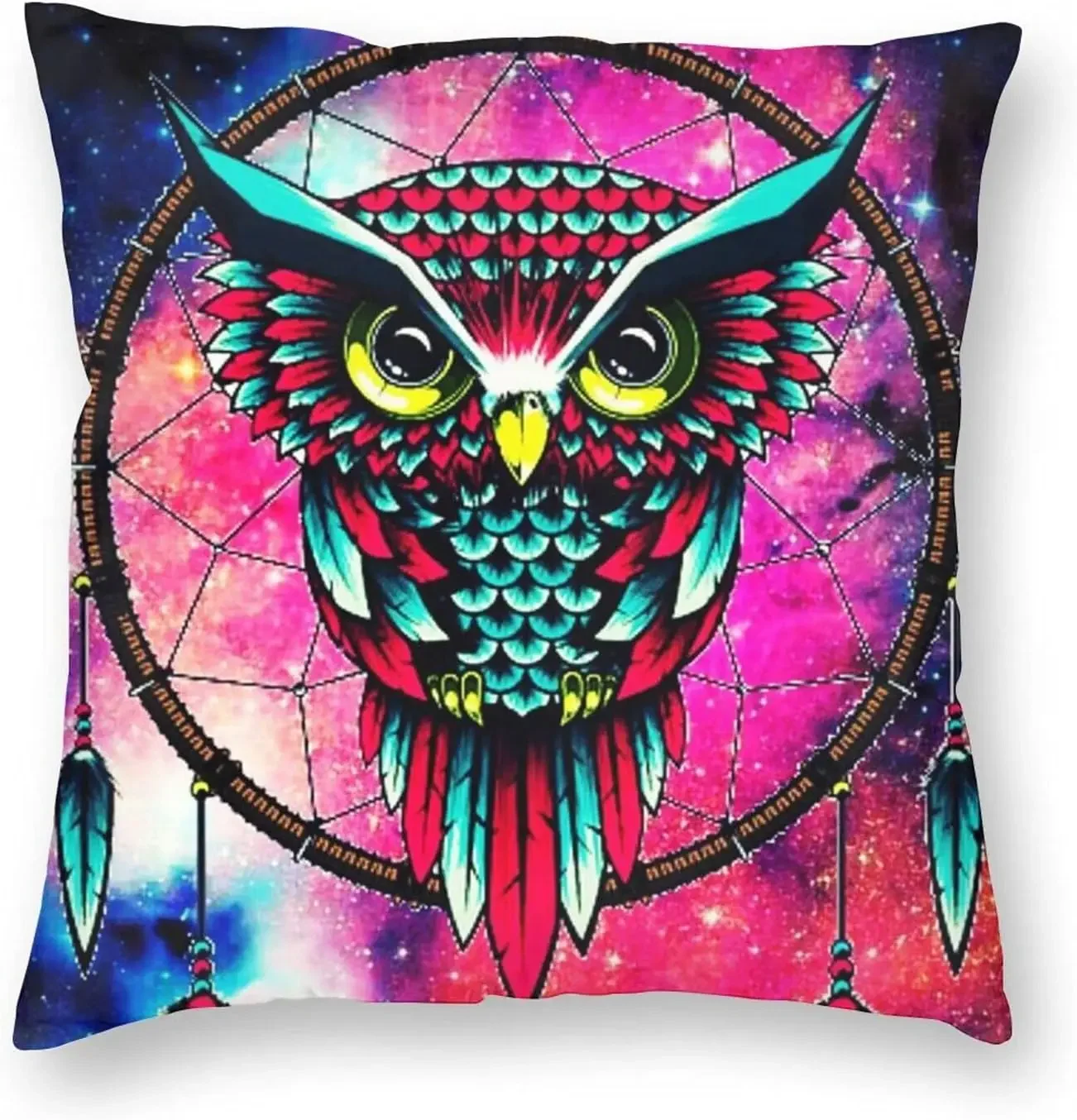 Pillow Cases Owl Pattern Dreamcatcher Galaxy 18 X 18 Inch Pillow Case for Boys Girls Infant Kids Ultra Soft and Breathable