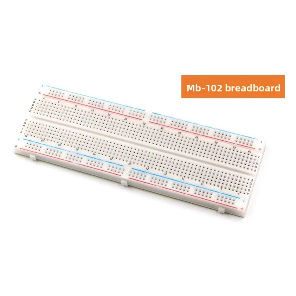 MB-102 لوح تجارب الخط الأحمر والأزرق - لوحة توصيل تجريبية بفتحة 830، مقاس 165 × 55 × 10 مم. للنماذج الأولية للدائرة،