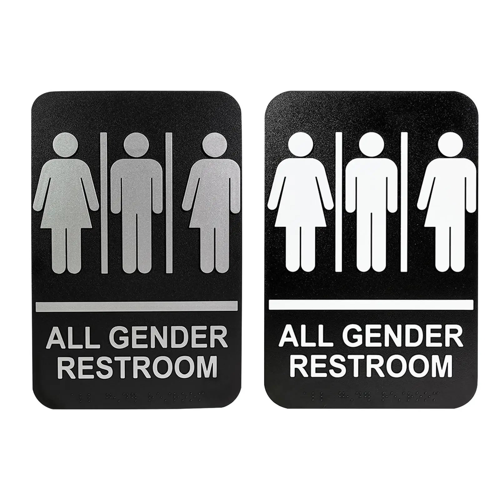 All Gender Restroom Sign Self Adhesive Gender Neutral Toilet Sign Wall Hanging