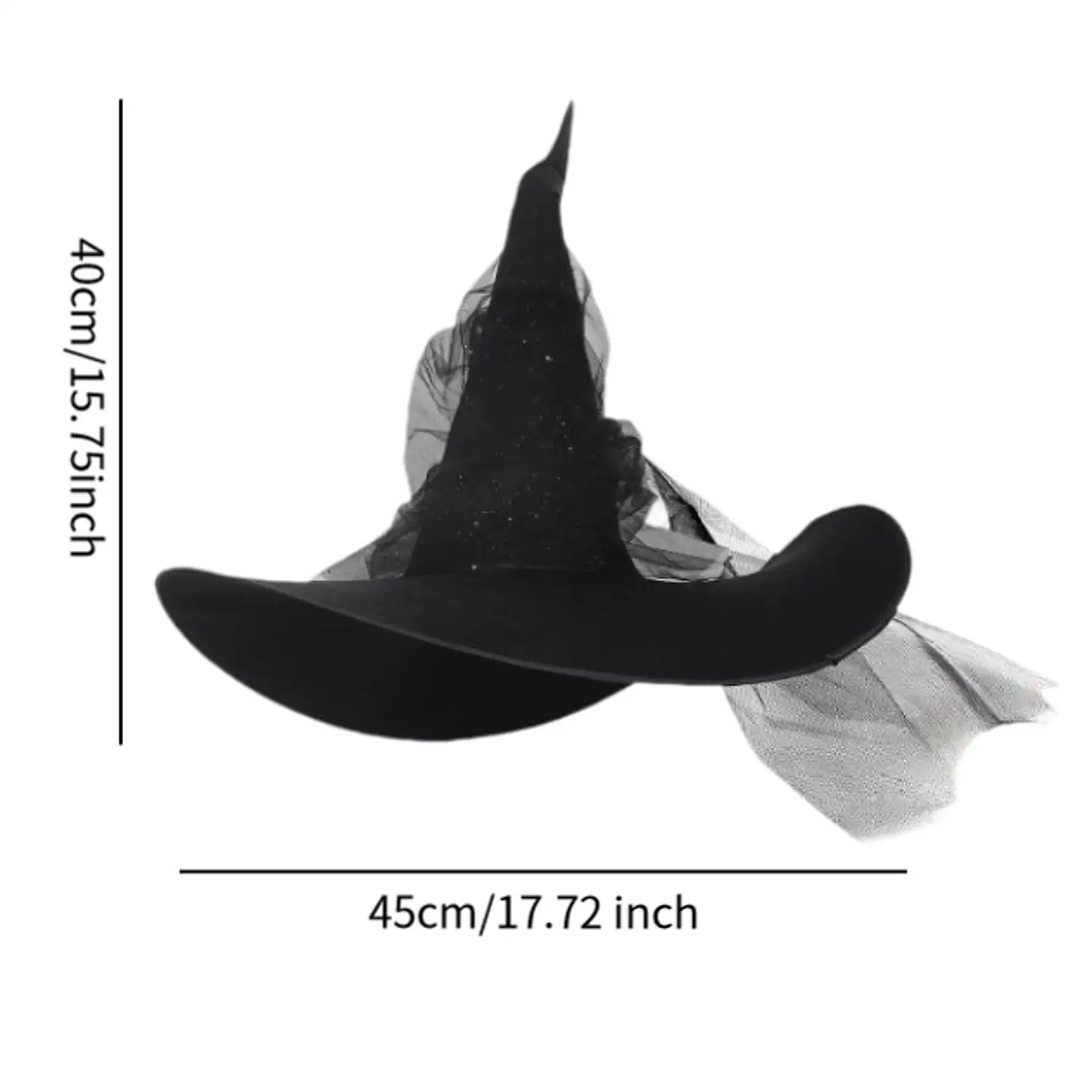 Sombrero de bruja de Halloween para mujer, accesorio de disfraz novedoso, sombrero de copa puntiagudo para fiesta