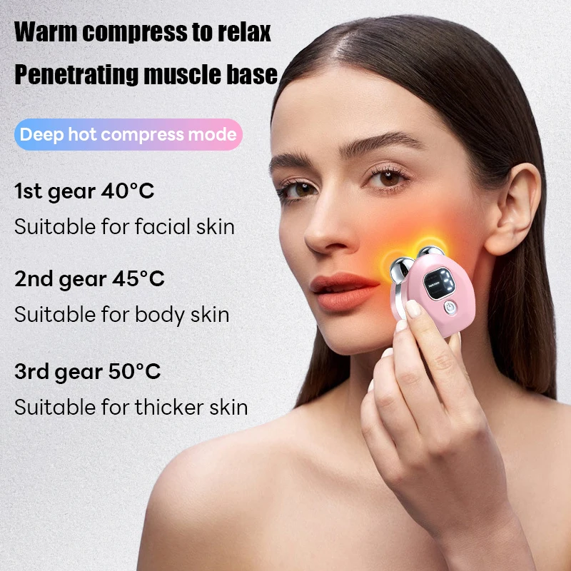 Microcurrent Electric Face Massager Lift Roller V-face lifting firming skin rejuvenation hot compress massage BeautyCare Devices