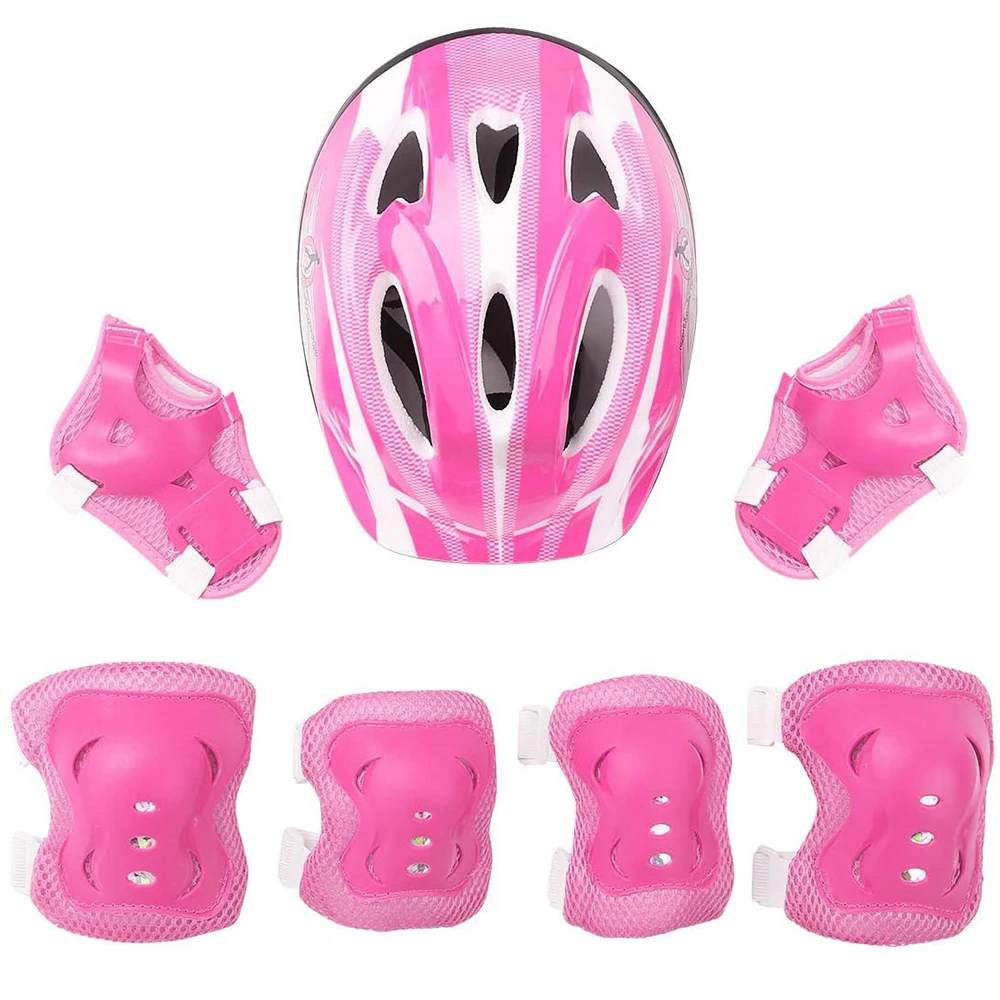 Ensemble d\'équipement de protection Rollerblading pour enfants, protège-casque, genouillères, coudières, poignets, garçons, filles, vélo, planche à