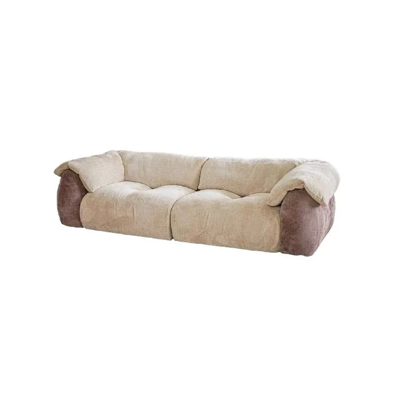 

Nordic retro color matching lazy wind living room sofa can lie down and sleep chubby baby elephant ears cloud chenille