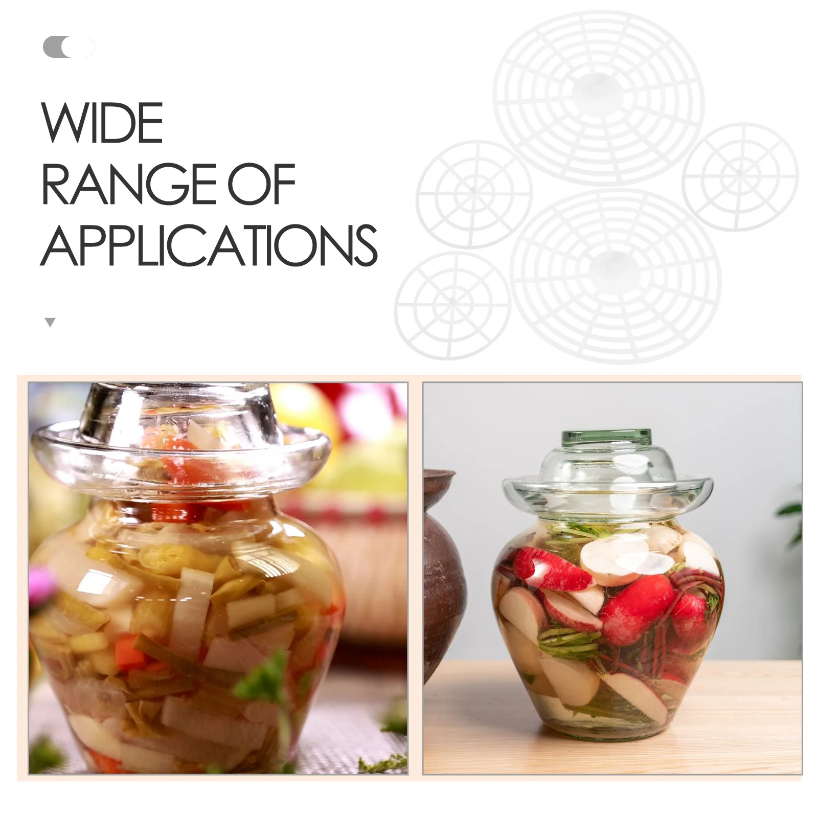 

5Pcs Pickle Jar Press Plate 3In 6In Plastic Fermenting Weights for Vegetable Fermentation Fixing Tool Kitchen Pickling Supplies